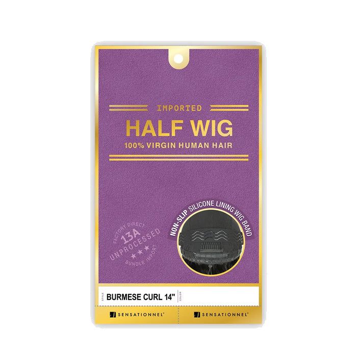 Sensationnel 13A Unprocessed 100% Virgin Human Hair Half Wig - 13A HALF WIG KINKY BURMESE CURL 14"