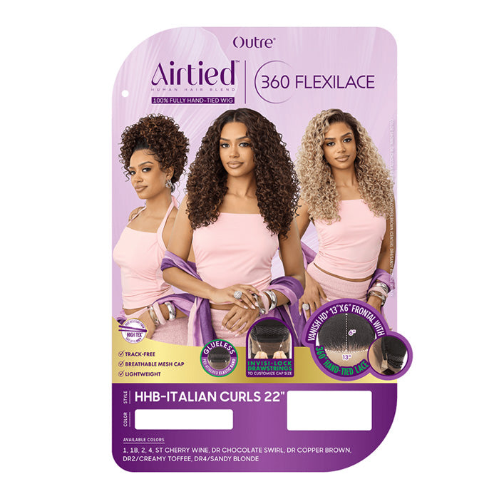Outre Airtied- 360 Flexilace Glueless 13x6 HD Lace Frontal Wig - HHB - ITALIAN CURLS 22