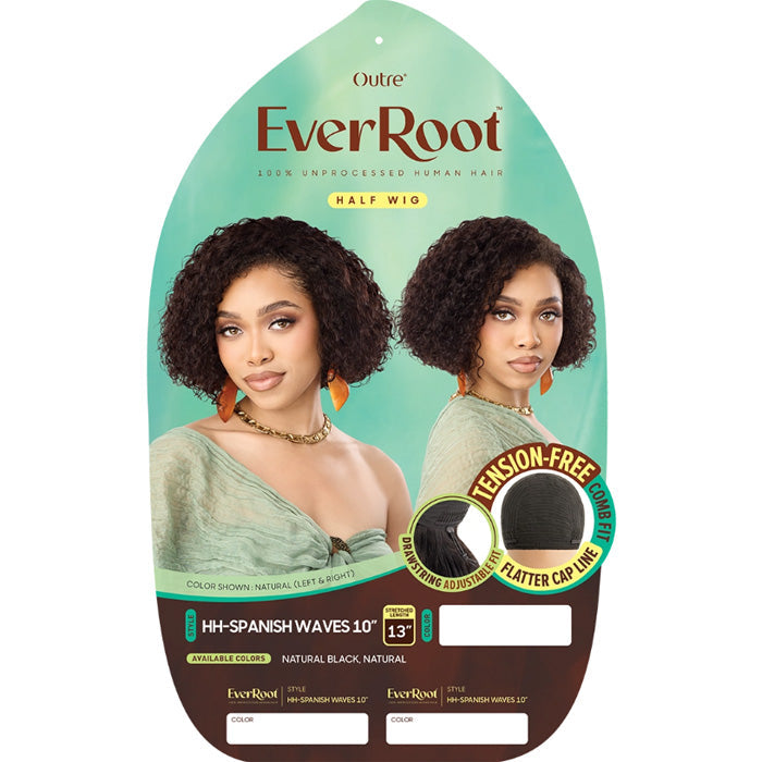 Outre EverRoot 100% Unprocessed Human Hair Half Wig - HH-SPANISH WAVES 10"