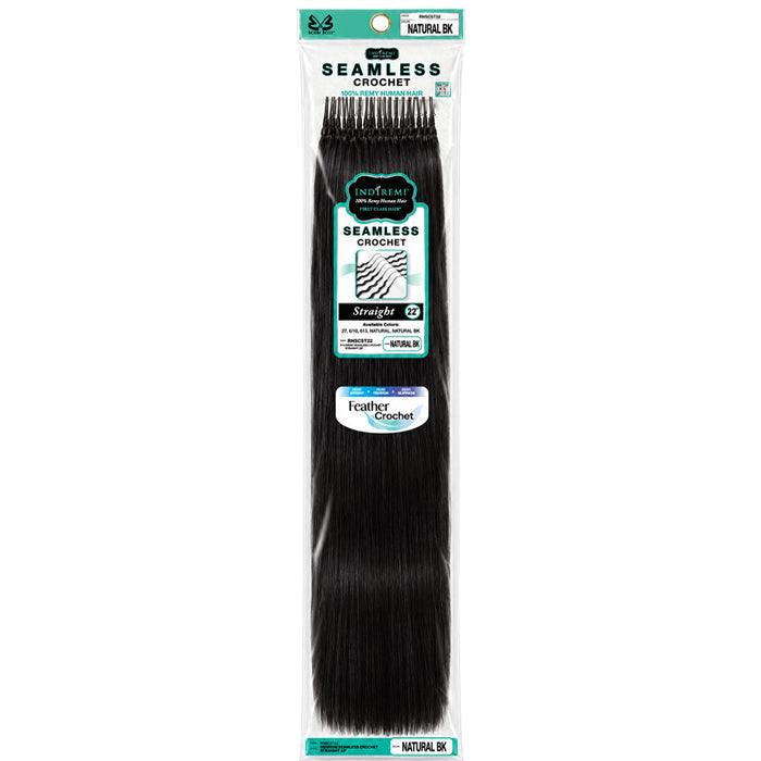 Bobbi Boss Indiremi 100% Remy Human Hair Seamless Crochet Braids - STRAIGHT 22"
