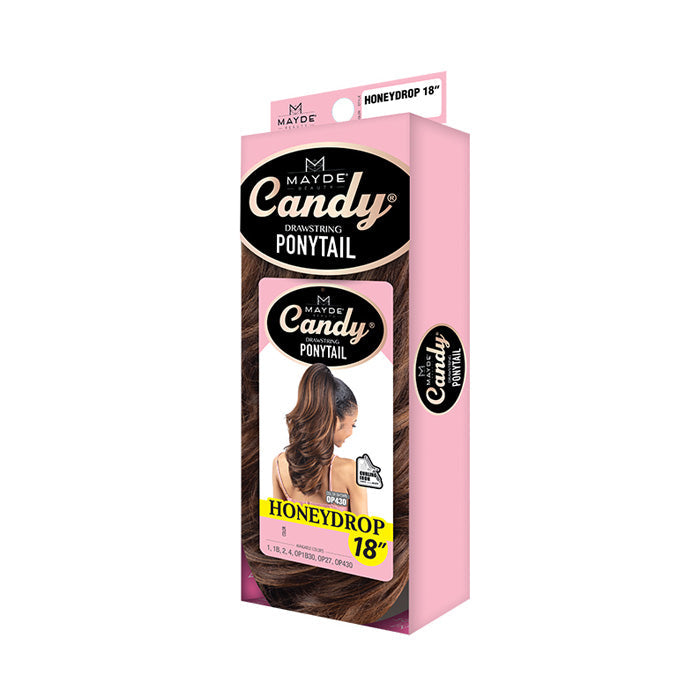 Mayde Candy Drawstring Ponytail - HONEYDROP 18"