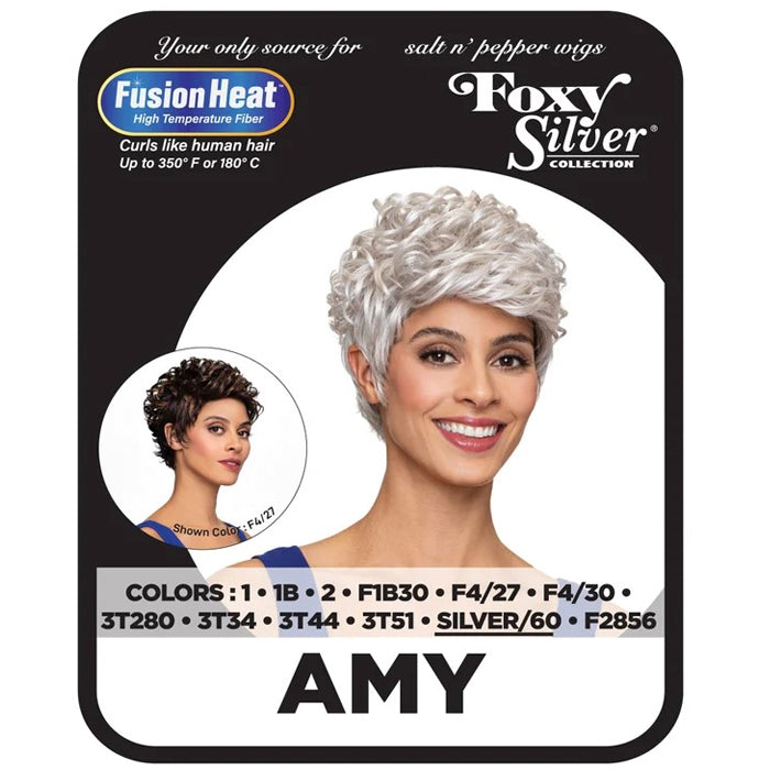 Foxy Silver Collection Fusion Heat Synthetic Wig - AMY