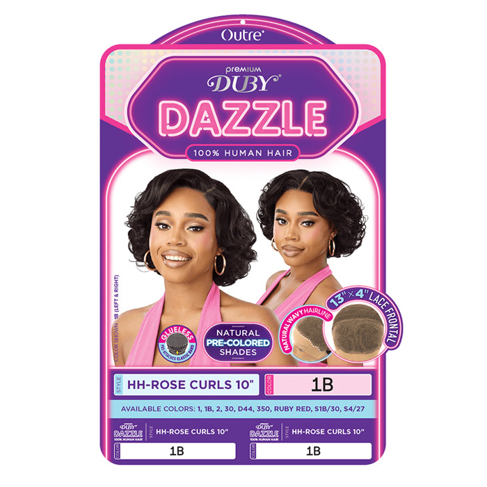 Outre Premium Duby Dazzle 100% Human Hair Glueless 13x4 Lace Frontal Wig - HH-ROSE CURLS 10