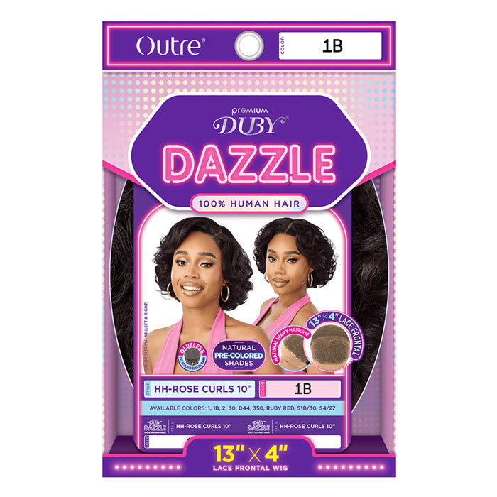 Outre Premium Duby Dazzle 100% Human Hair Glueless 13x4 Lace Frontal Wig - HH-ROSE CURLS 10
