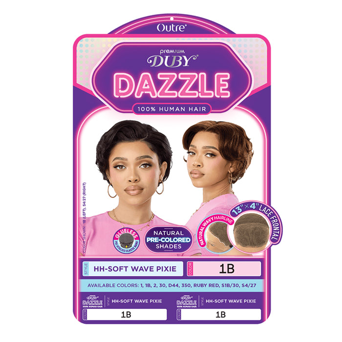 Outre Premium Duby Dazzle 100% Human Hair Glueless 13x4 Lace Frontal Wig - HH-SOFT WAVE PIXIE