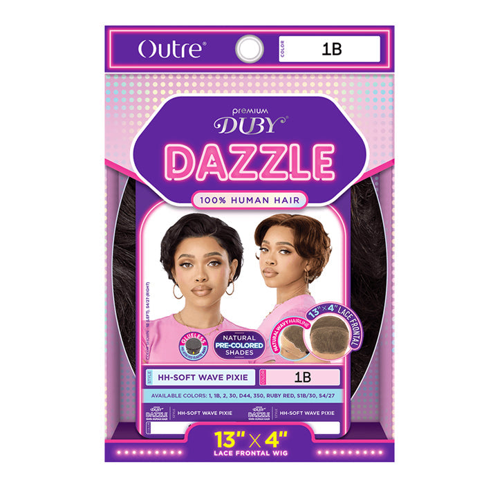Outre Premium Duby Dazzle 100% Human Hair Glueless 13x4 Lace Frontal Wig - HH-SOFT WAVE PIXIE
