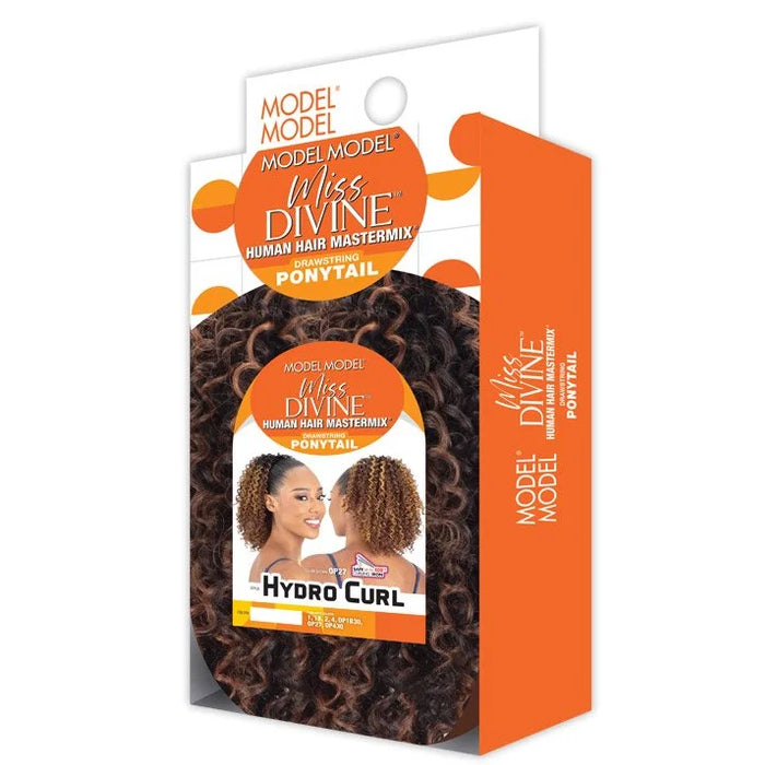 Model Model Miss Divine Human Hair Blend Drawstring Ponytail - HYDRO CURL