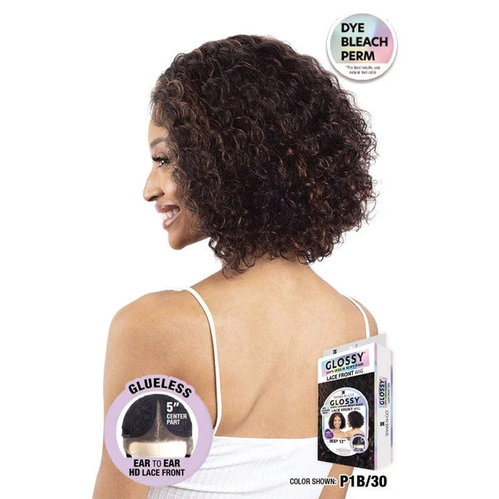 Shake N Go Glossy 100% Virgin Remy Hair Glueless HD Lace Front Wig - DEEP 12"