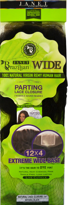 Janet Collection 100% Natural Virgin Remy HH NATURAL LACE CLOSURE 14 ...