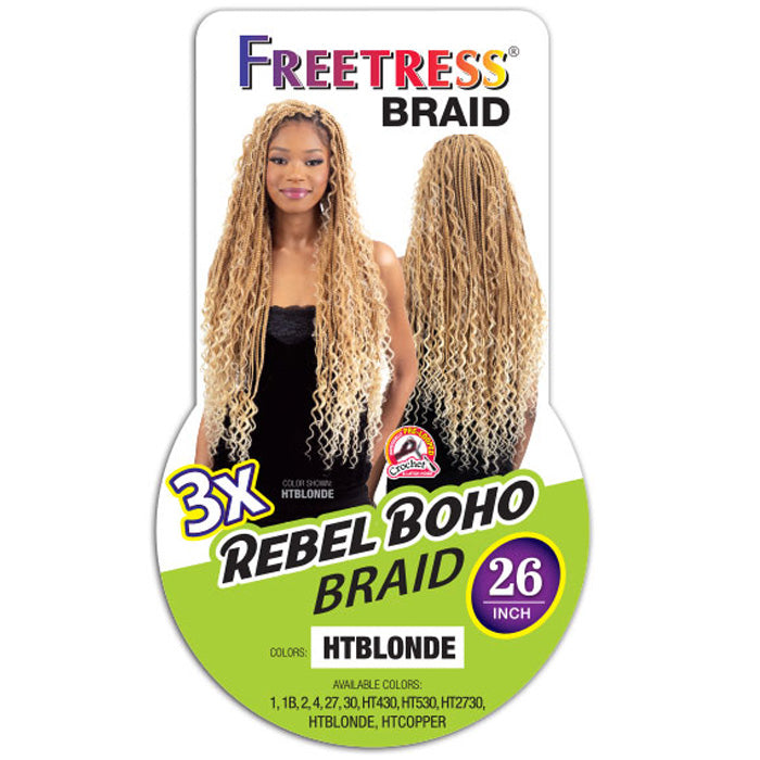 Boho Pre Loop Shake N Go Freetress Synthetic Hair Pre-Loop Crochet Braids - 3X REBEL ...