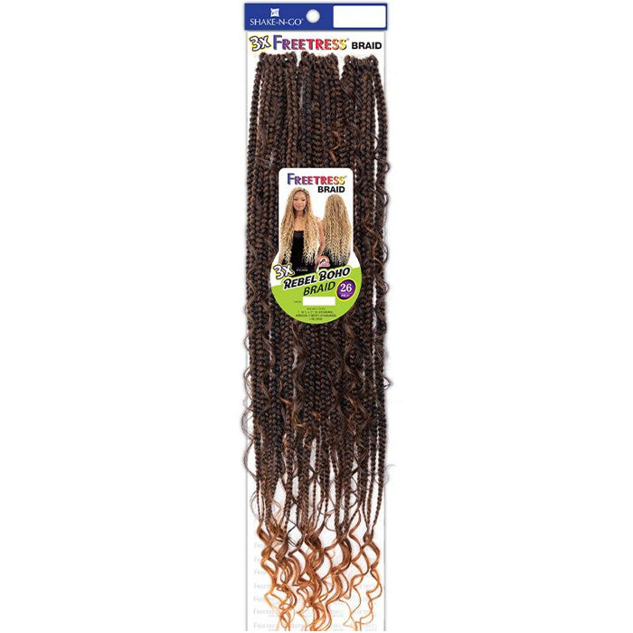 Boho Pre Loop Shake N Go Freetress Synthetic Hair Pre-Loop Crochet Braids - 3X REBEL ...
